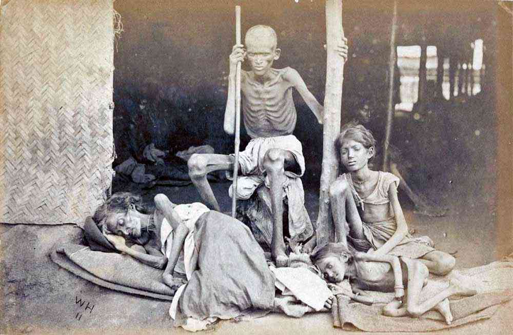 Massvälten i Indien. Bild: Getty Center, Wikimedia Commons