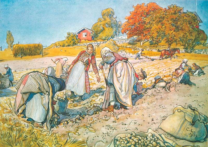 Målning av Carl Larsson. Licens:Painters/Alamy Stock Photo, ID:P1J7Y3