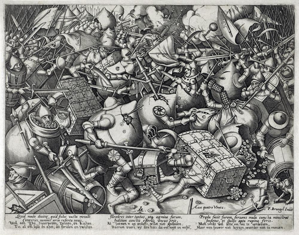 Bild: Pieter Bruegel - Slaget mellan penningpåsarna och kistorna.