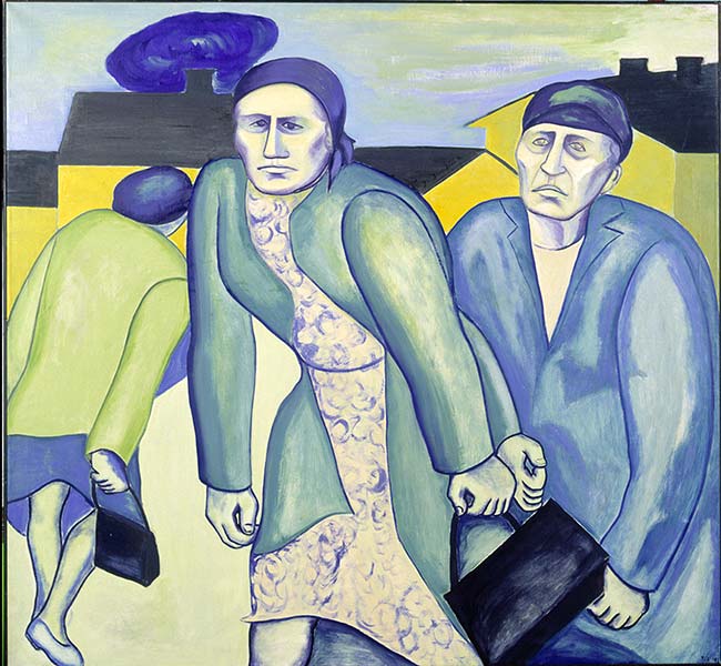 Birgit Ståhl-Nyberg: Nere på samhället (detalj)